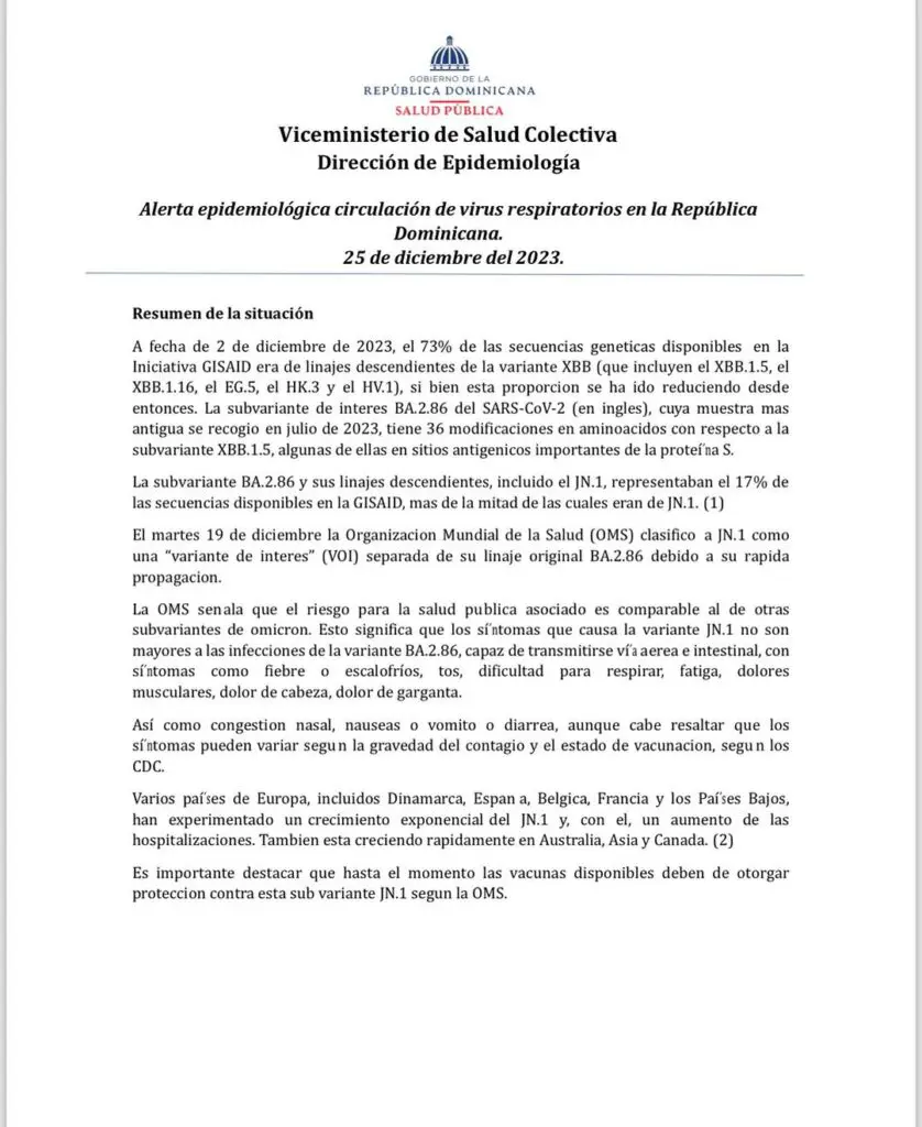 Salud Pública confirma 3 casos de la nueva variante NJ.1 de COVID-19