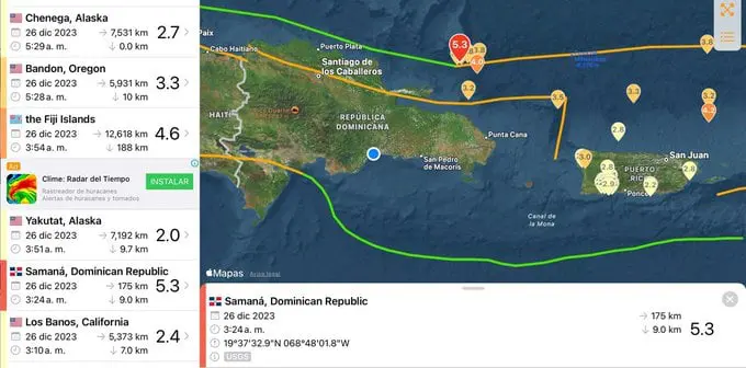 Se registra sismo magnitud 5.1 en Miches esta madrugada