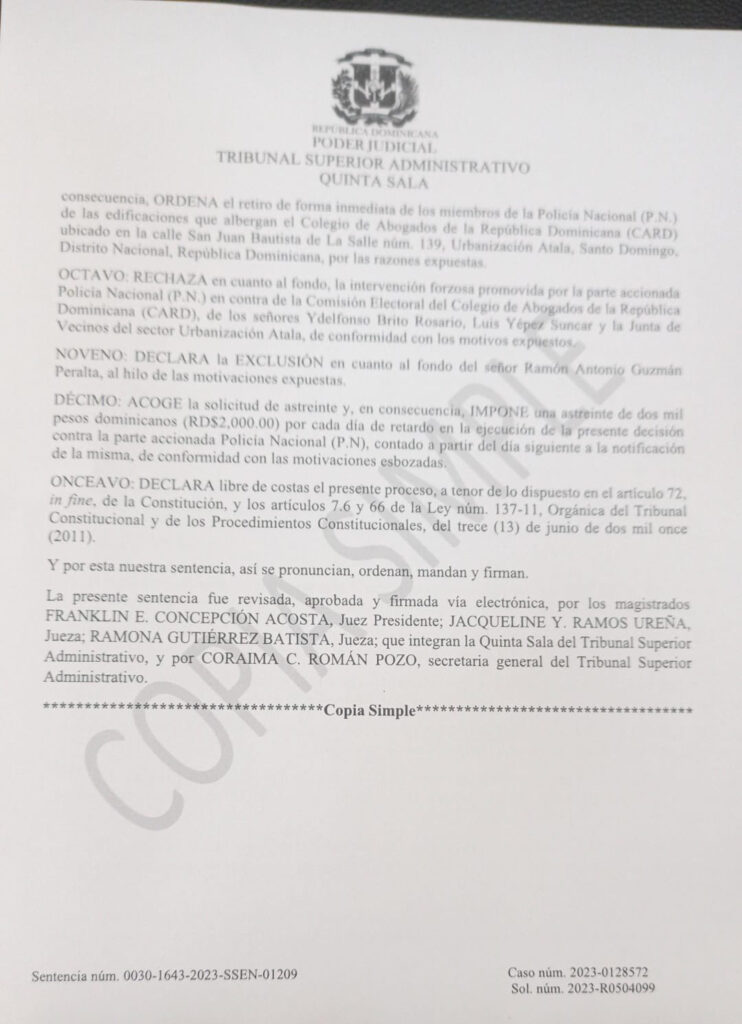 TSA ordena retiro de policías de las instalaciones del Colegio de Abogados