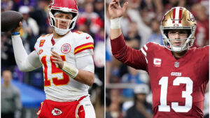 Super Bowl 2024 enfrentará a Chiefs de Pat Mahomes (izq)contra 