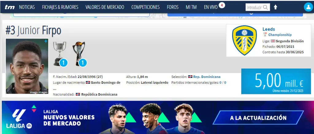 ¿Quién es el jugador de fútbol más caro de República Dominicana?
