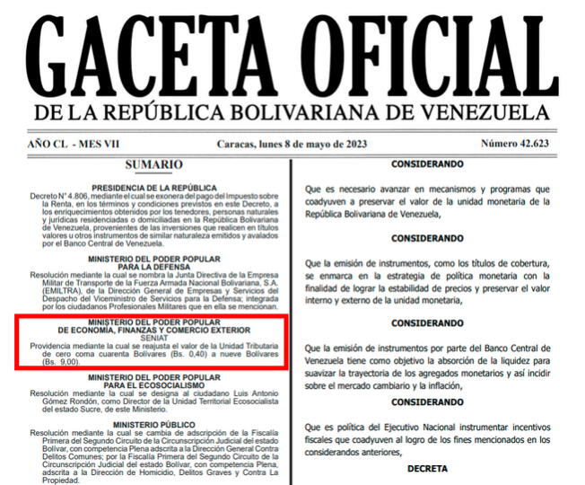 Cuál es el valor de la NUEVA Unidad Tributaria 2024 en Venezuela