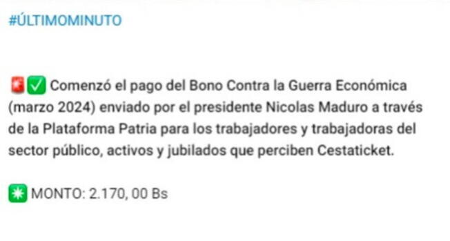 Bono Guerra Económica de abril 2024 El subsidio tendrá AUMENTO 2