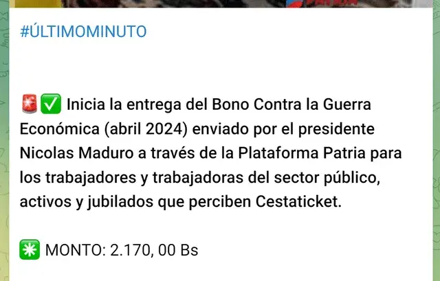 NUEVO BONO de 59 dólares abril 2024 quiénes reciben y cómo cobrar