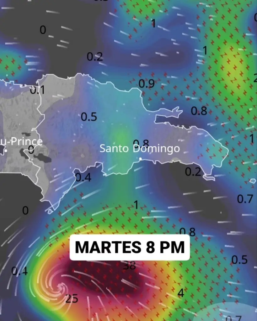 Así serán las lluvias en RD esta semana por el efecto del huracán Beryl