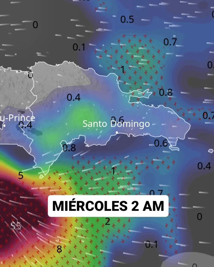 Así serán las lluvias en RD esta semana por el efecto del huracán Beryl