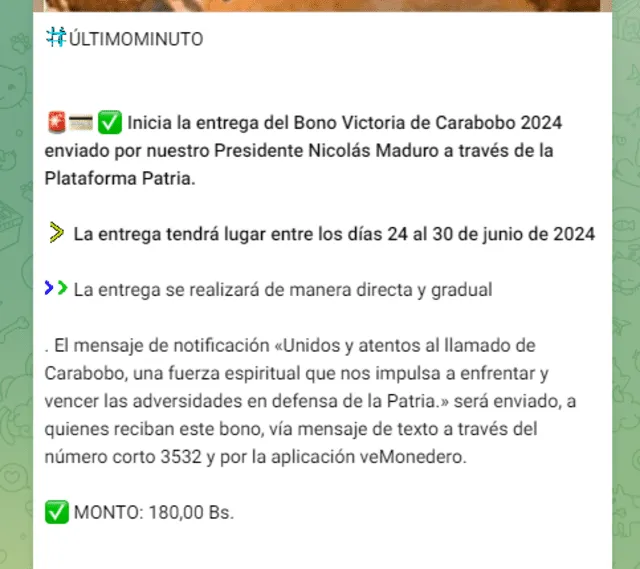 Primer Bono Especial HOY, 01 de julio 2024 beneficiarios y MONTO