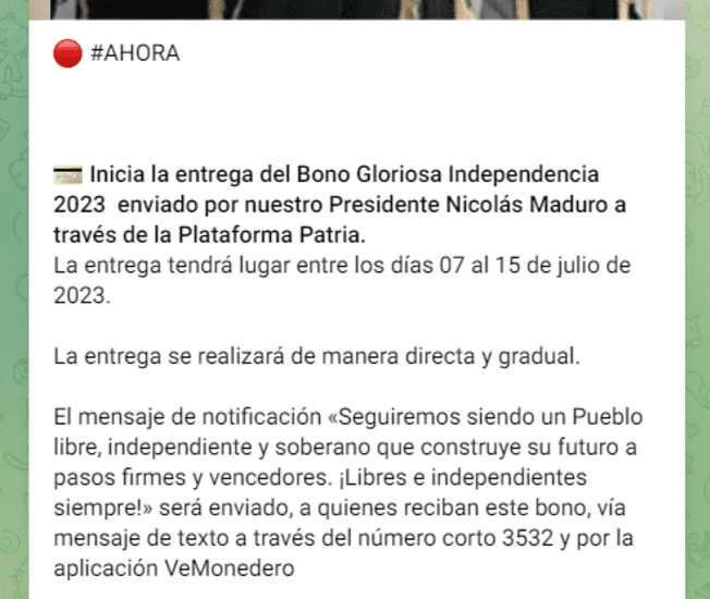 Bono Independencia HOY, 05 de julio: monto y cómo cobrar