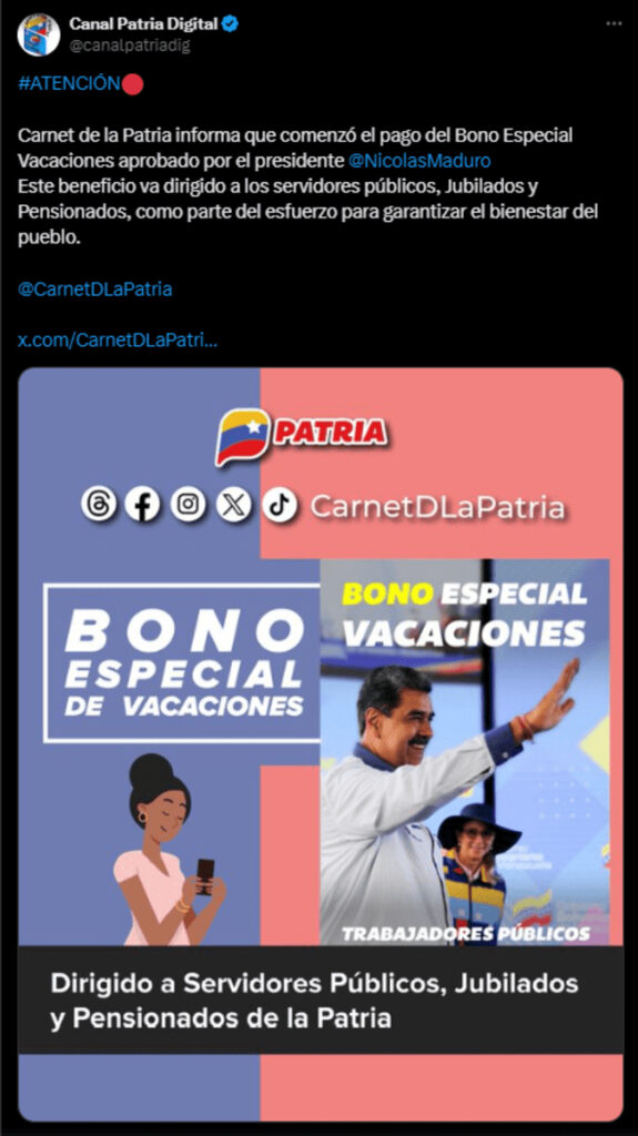 Revisa si cobras HOY el BONO ESPECIAL vacaciones en Venezuela