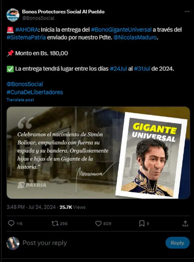 Segundo Bono Especial HOY, 29 de julio 2024 MONTO oficial y más 2