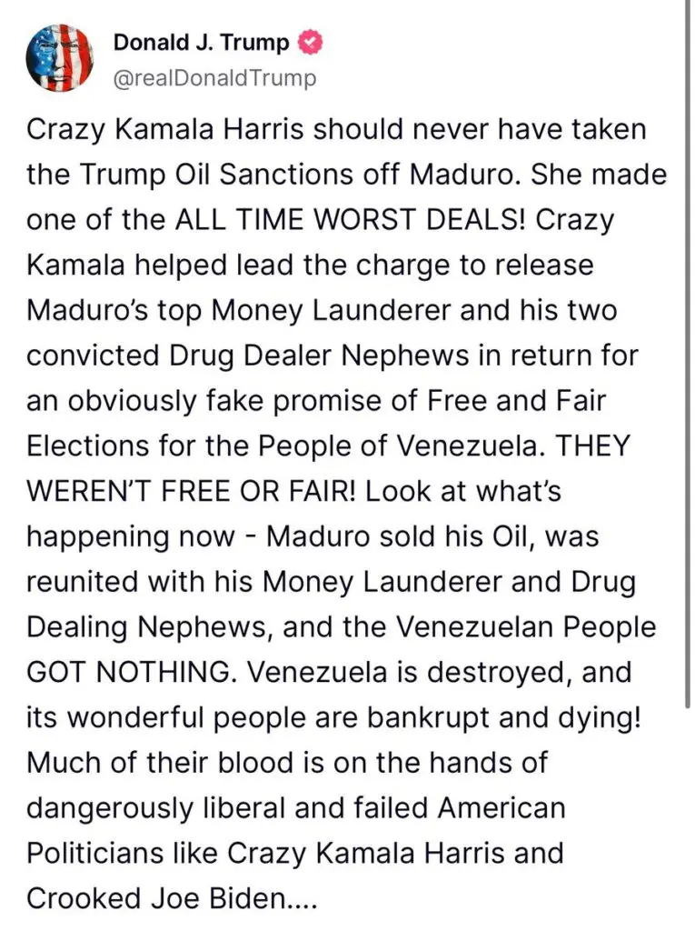 Trump: "Nunca debieron levantar las sanciones contra Maduro"