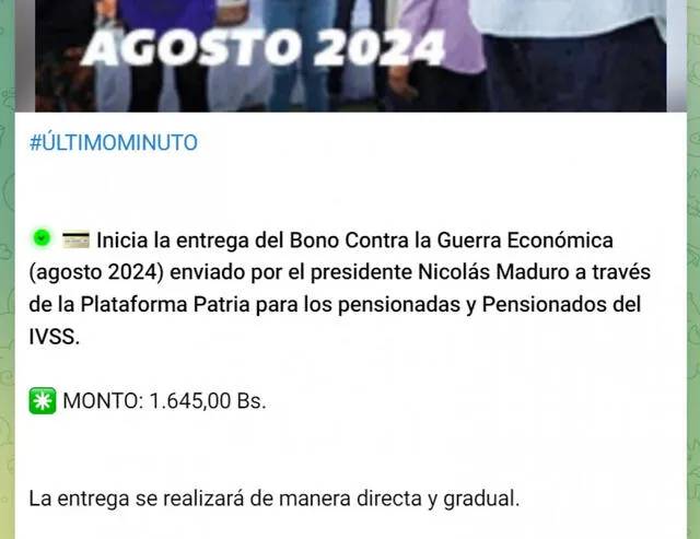 Bono de Guerra Económica Septiembre 2024: montos y fechas de pago