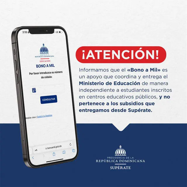 BONOS en República Dominicana VIGENTES 4 de septiembre 2024