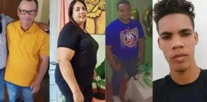 Los fallecidos son Ramón Eugenio Medina Hermandades (Papito), Carmelina Antonia Cabreja Ramos, su esposa; Christopher Daniel Medina Cabreja y Charlo Veloz Quezada (hijo)