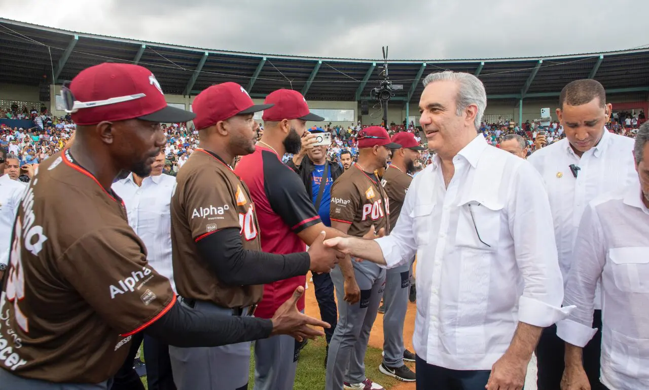 El presidente Luis Abinader este sábado, durante entrega de Estadio José Briceño de Puerto Plata.