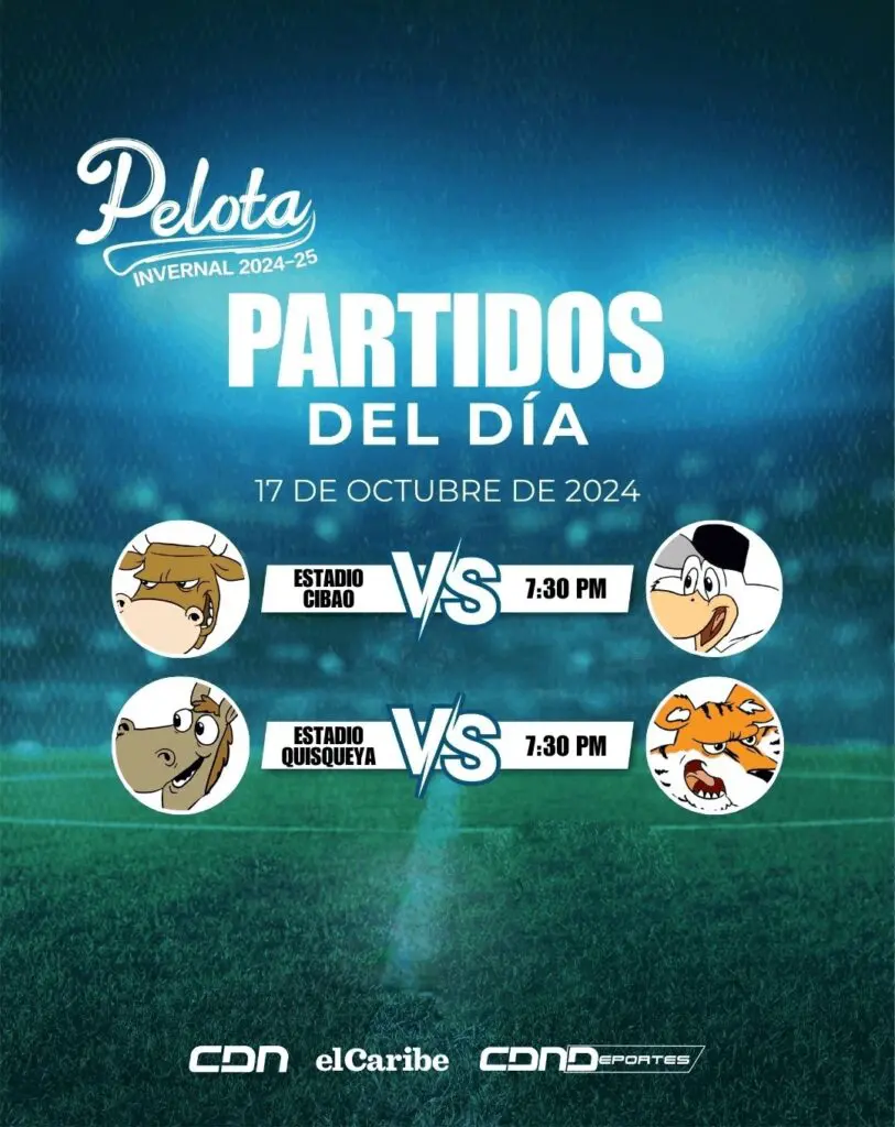 LIDOM: Juegos HOY 18 de octubre de 2024 en la pelota invernal