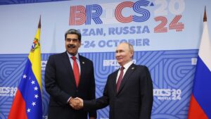 El presidente de Venezuela, Nicolás Maduro, y el mandatario ruso, Vladímir Putin, sostuvieron una reunión personal en el marco de los BRICS