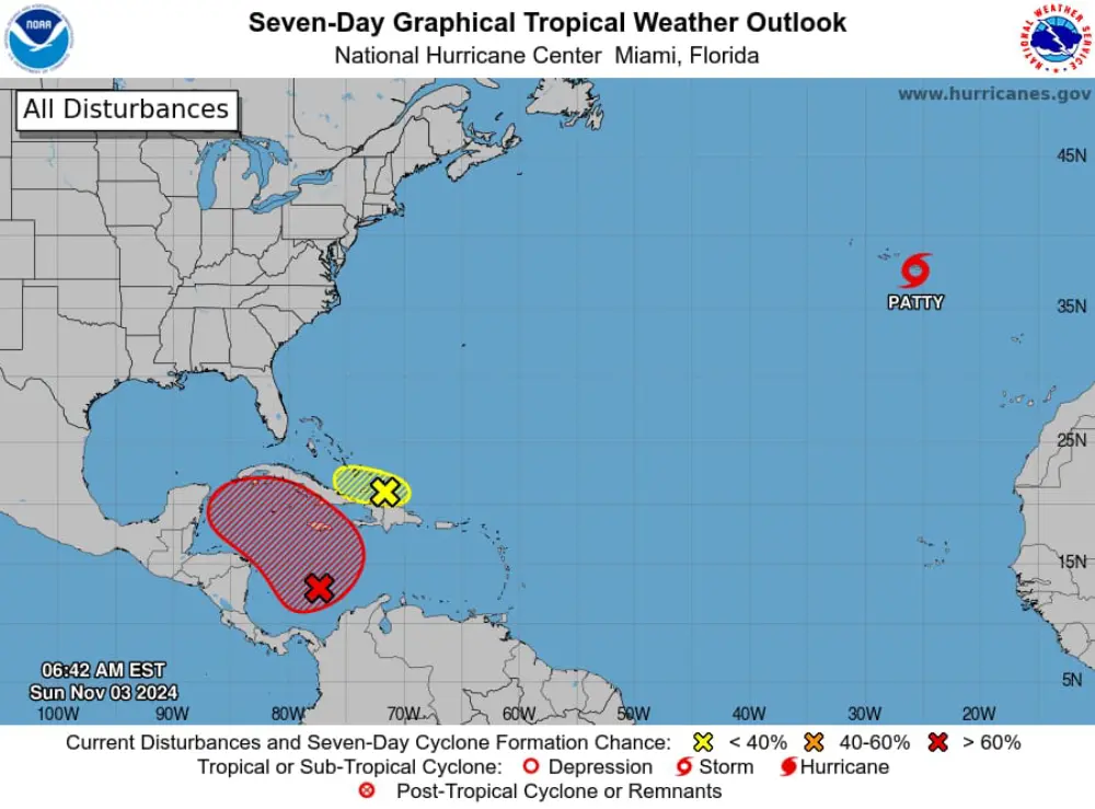 Sistema al suroeste del Caribe puede convertirse en ciclón tropical