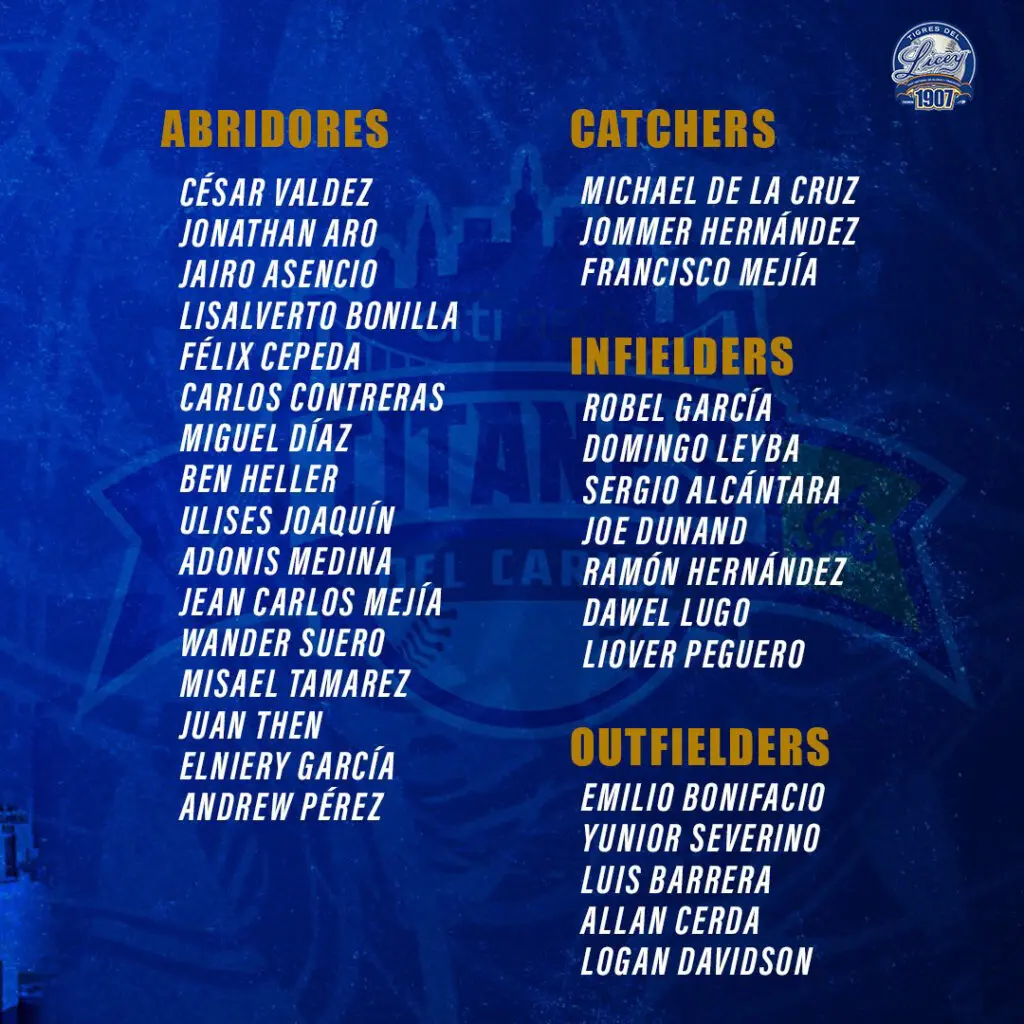 Alineación de los Tigres del Licey en Nueva York