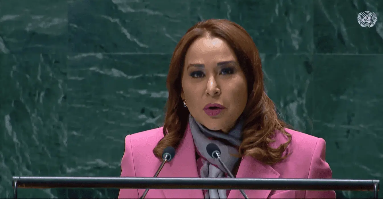 Mayra Jiménez en la ONU pide "desmantelar" las bases de la violencia a la mujer