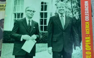 Joaquín Balaguer y Jimmy Carter En 1977 en los Jardines de la Casa Blanca. Foto: Portada El Congresista