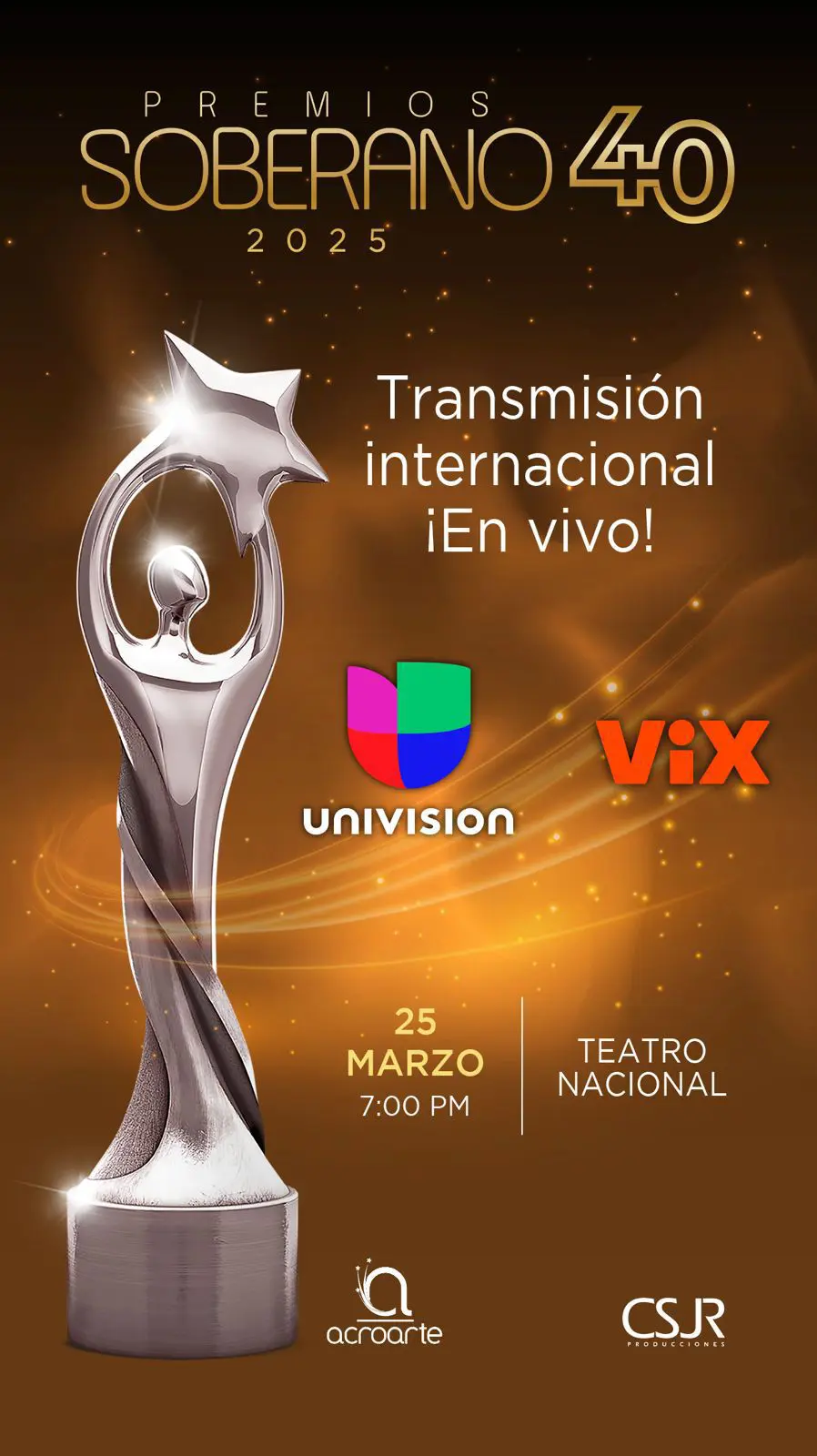 Premios Soberano renueva acuerdo con Univisión para transmitir la 40ª edición de 2025