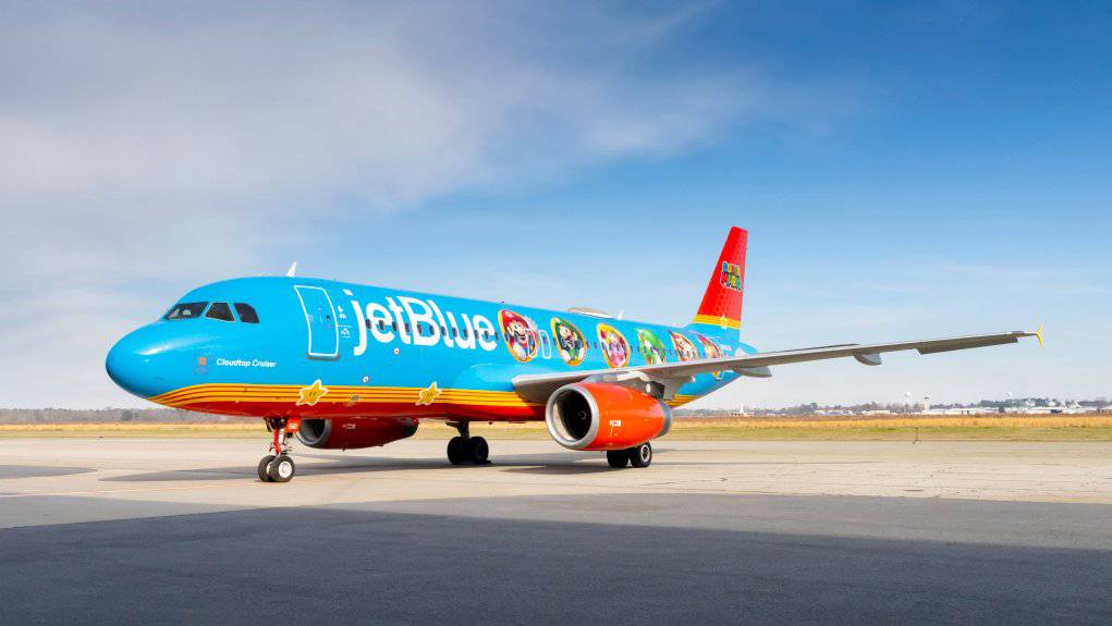 JetBlue presenta su avión de Mario Bros y sus amigos