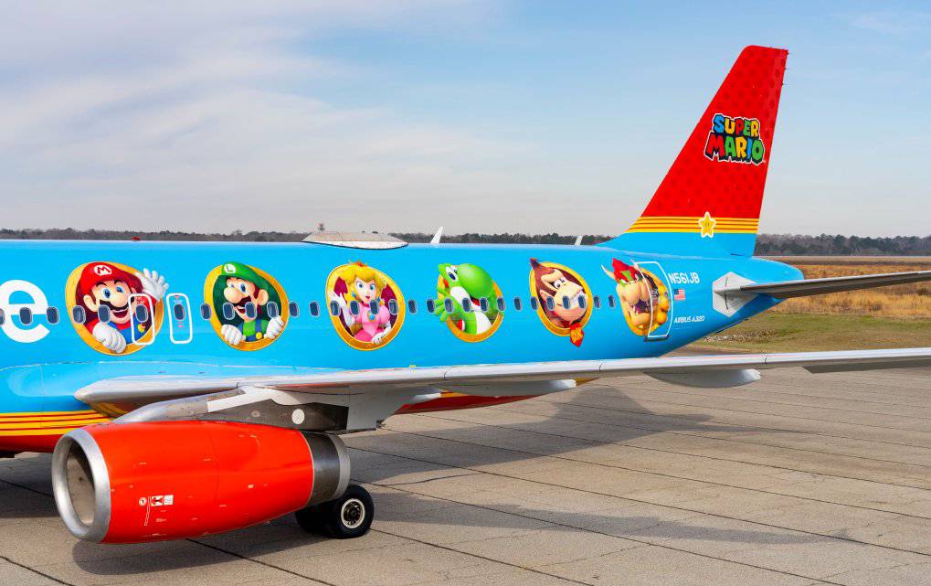 JetBlue presenta su avión de Mario Bros y sus amigos