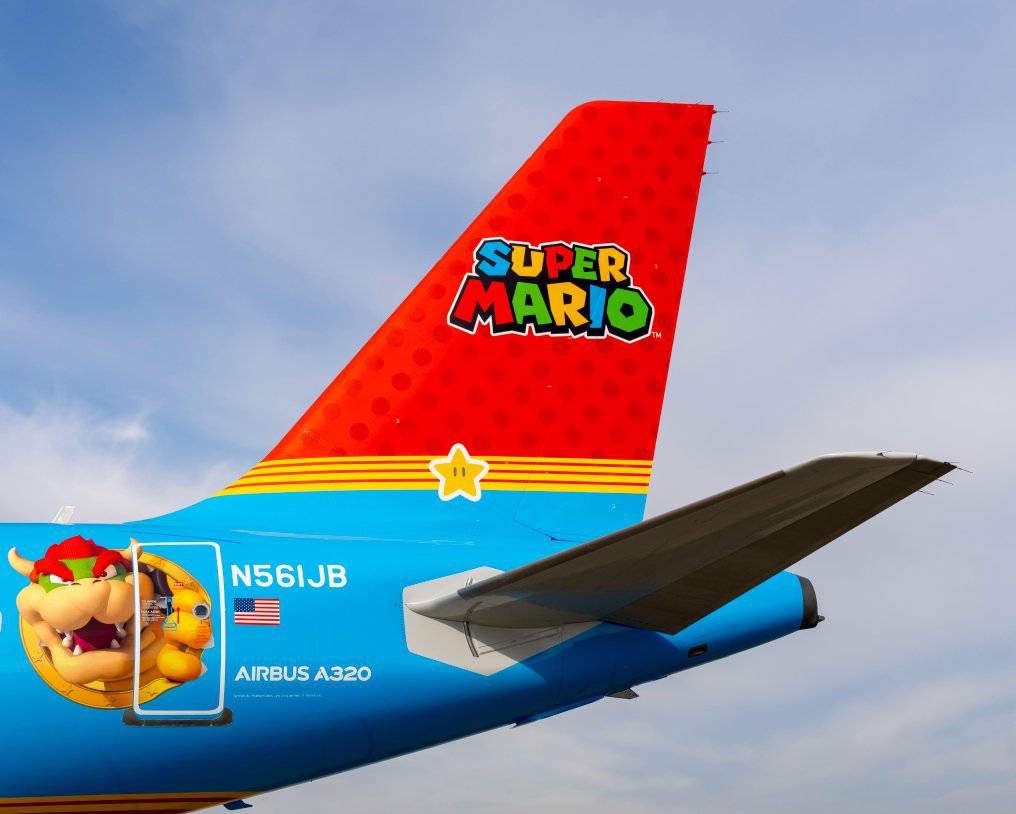 JetBlue presenta su avión de Mario Bros y sus amigos