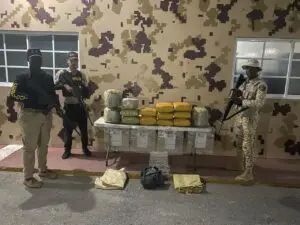 CESFRONT y DNCD decomisan 135 libras de un vegetal que se presume es marihuana