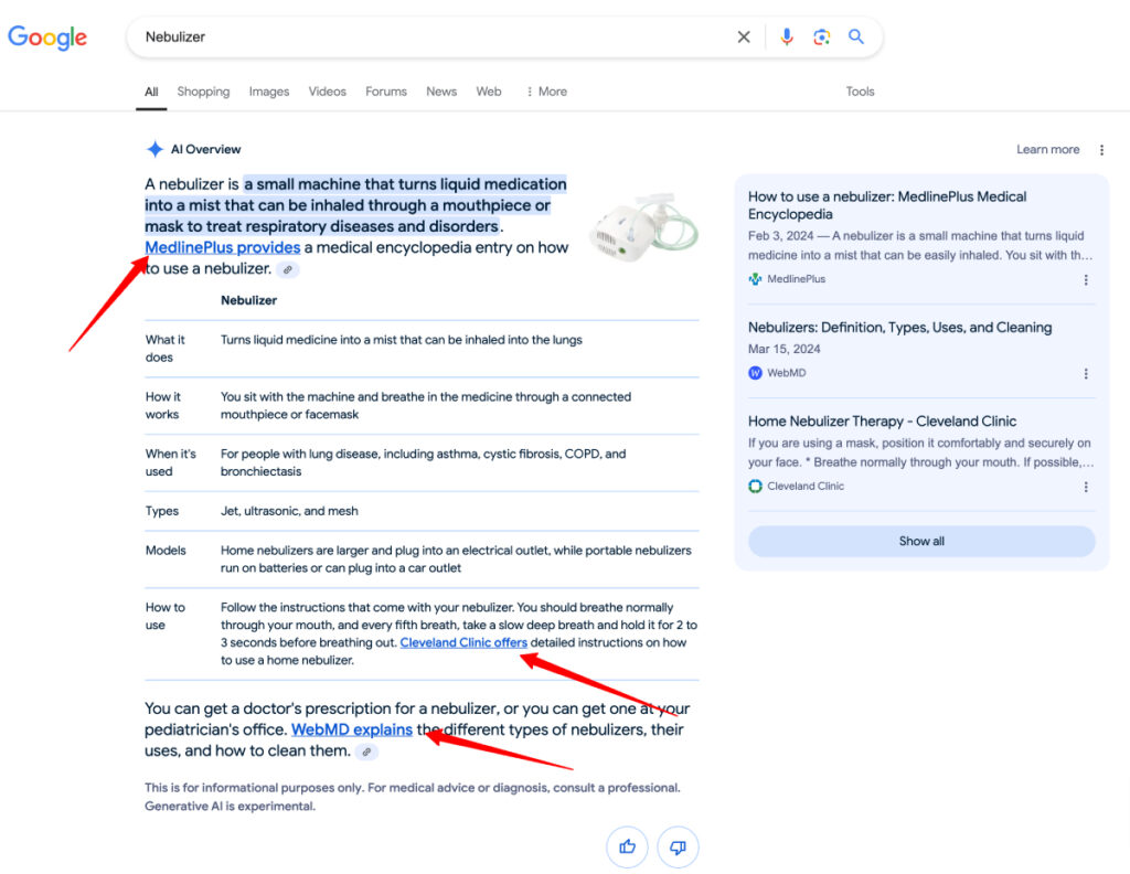 La función de IA generativa de Google va refinando su referencia a fuentes
