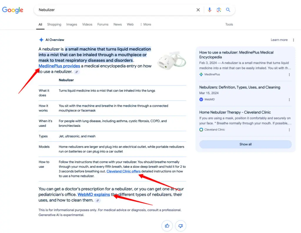 La función de IA generativa de Google va refinando su referencia a fuentes