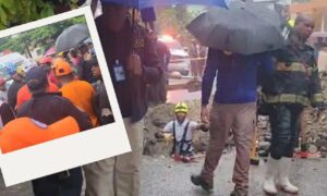 Niña es arrastrada por una corriente hacia alcantarilla durante fuertes lluvias en San Cristóbal