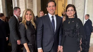 Raquel Peña sostiene encuentro con el secretario de Estado Marco Rubio en el Vaticano