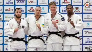 Movlii Borchashvilli, de Australia; Yevheniy Balqevskyy, de Ucrania; Jakub Sordyl, de Polonia, y el dominicano José Nova.