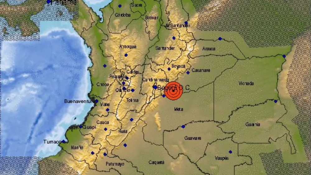 Fuerte sismo de magnitud 6,5 sacudió Colombia este domingo