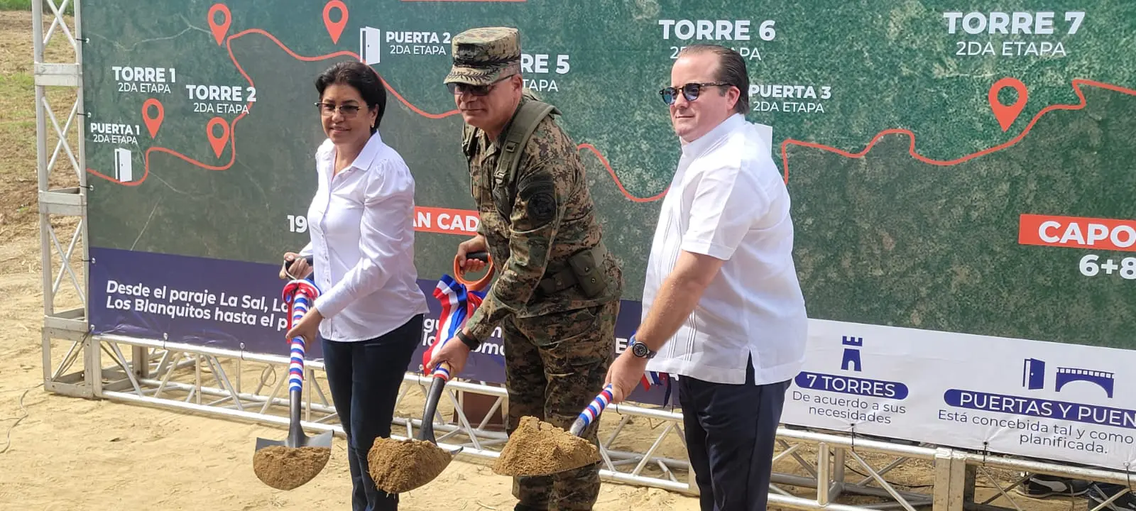 Ministro de la presidencia y defensa dejan iniciados trabajo de segunda etapa del muro fronterizo en Dajabón