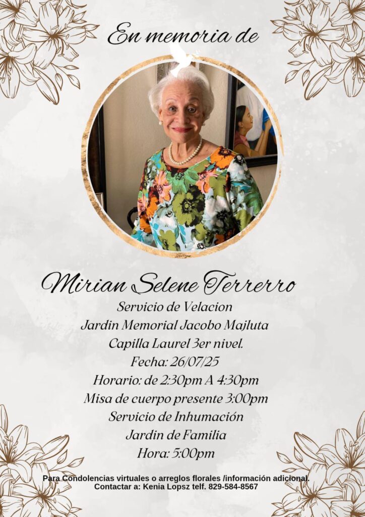 Fallece Miriam Terrero, madre de Gonzalo Castillo
