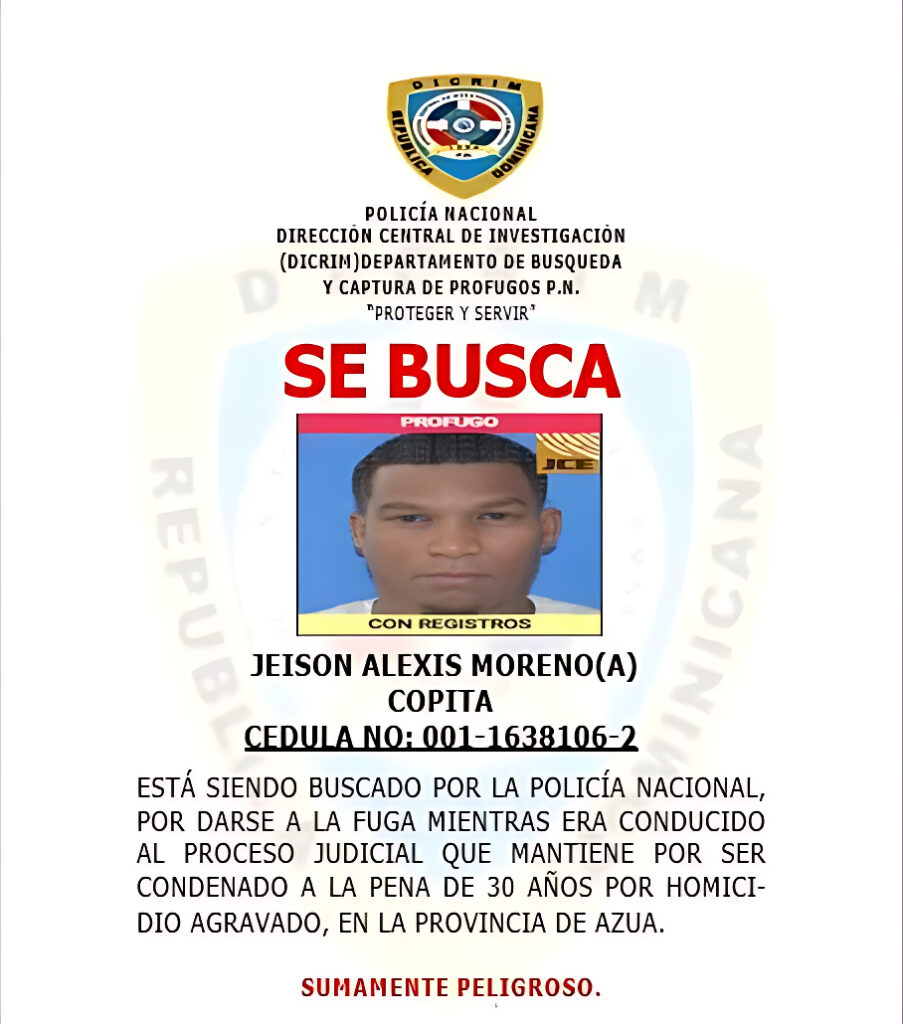 Condenado por triple homicidio en Azua se fuga durante traslado