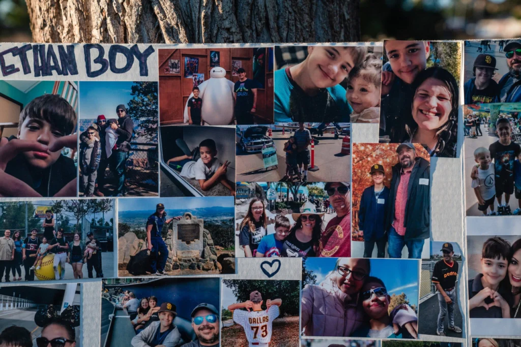 La familia de Dallas hizo un collage de fotos de Ethan con familiares y amigos tras su muerte