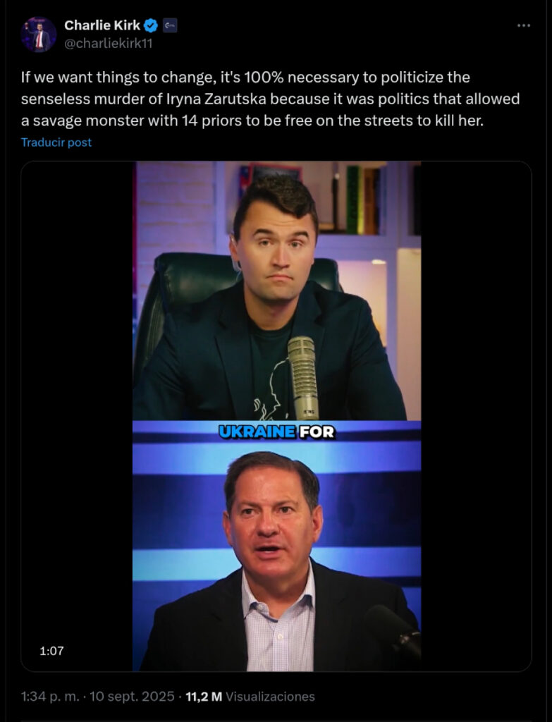 El último mensaje de Charlie Kirk en las redes
