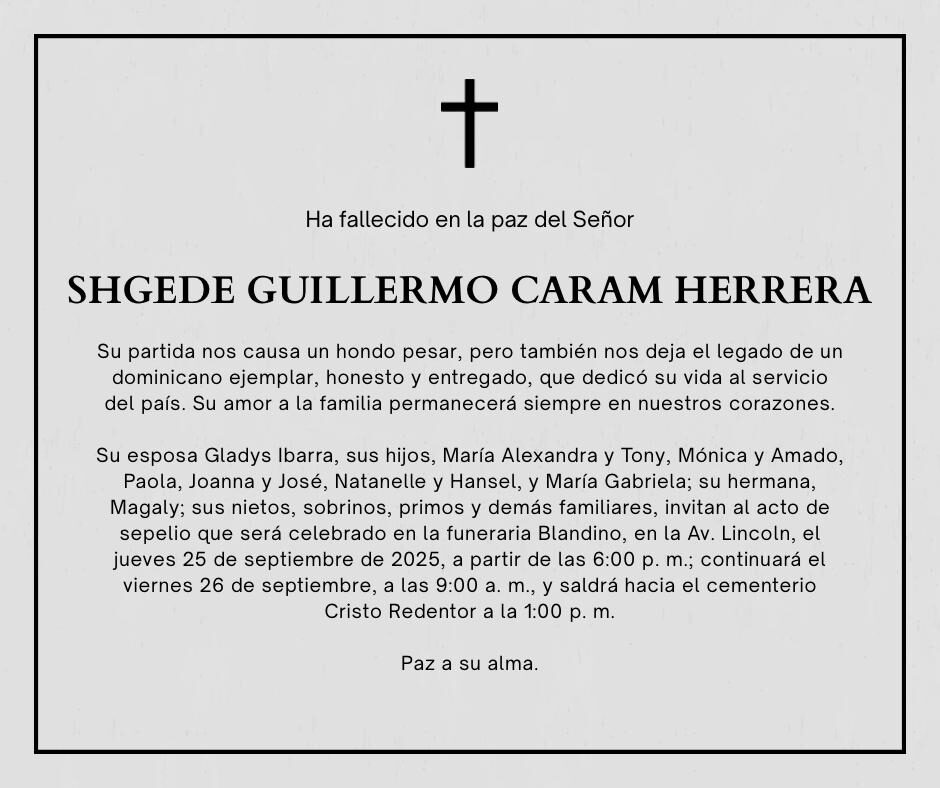 Fallece el economista y político dominicano Guillermo Caram Herrera