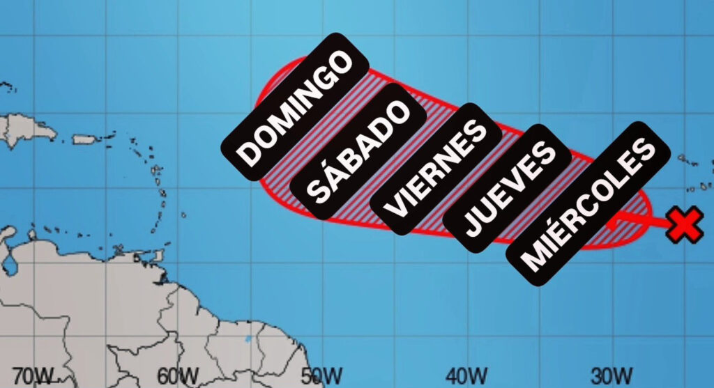 El fenómeno se encuentra en el Atlántico oriental y se desplaza hacia el oeste-noroeste a 25 km/h