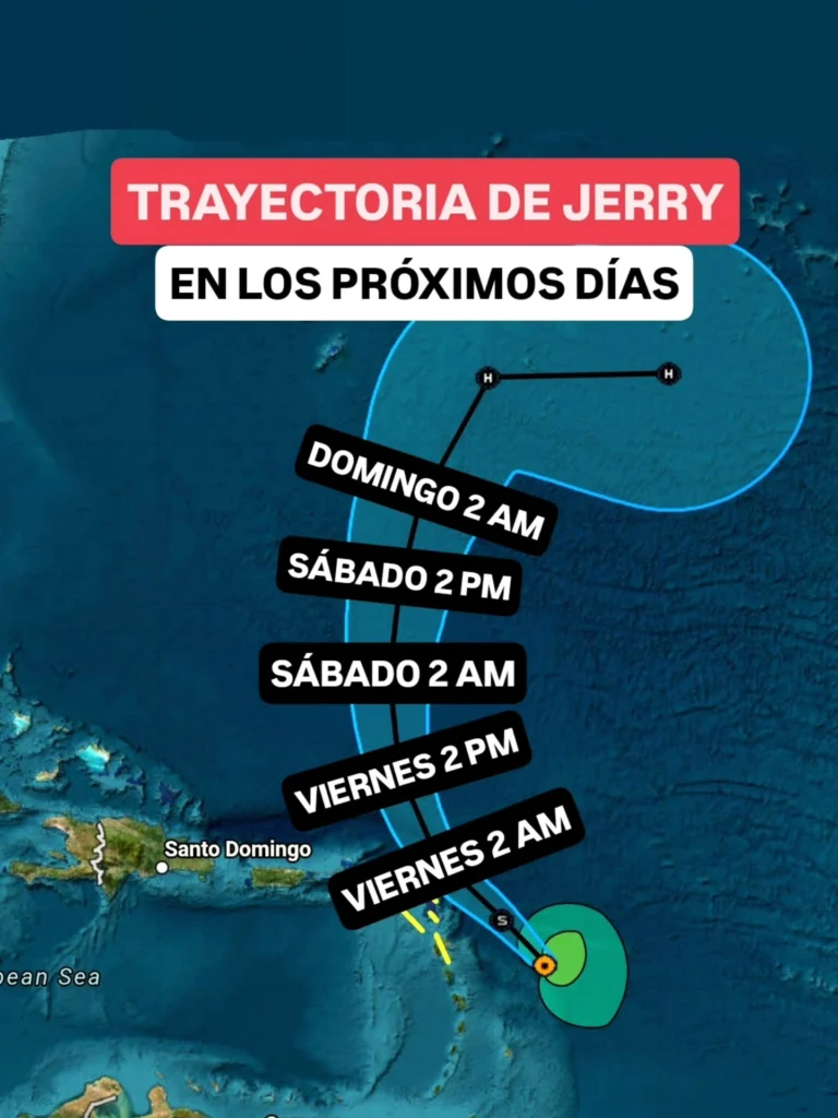 Jerry pasará a unos 640 km al este de Punta Cana