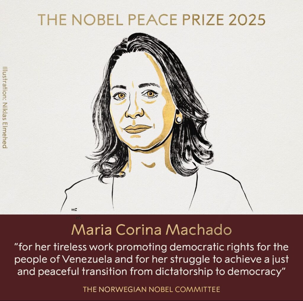 Nobel de la Paz 2025 para María Corina Machado