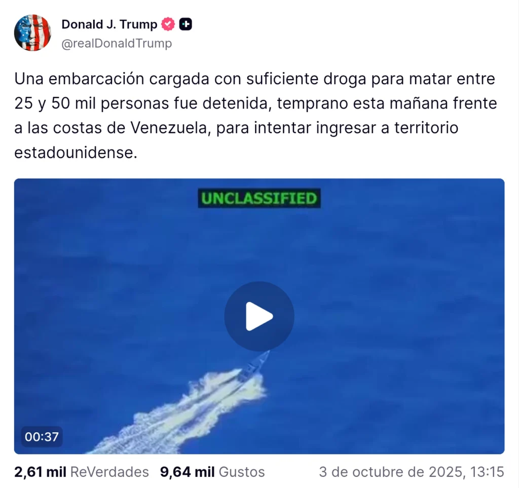 Trump: “Droga podía matar a 50 mil personas”