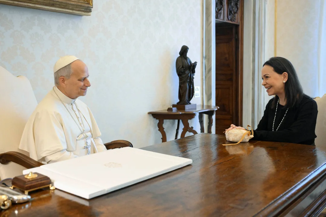 El papa León XIV y María Corina Machado