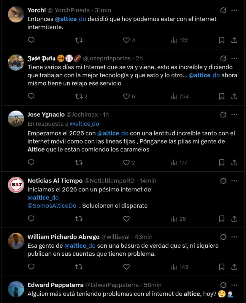 Fallas en Altice