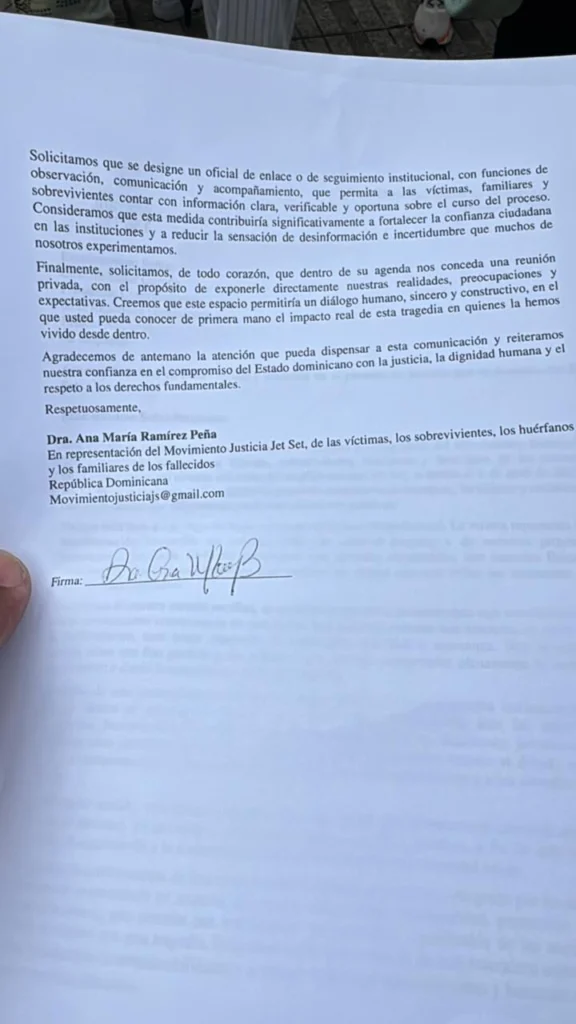 Familiares de víctimas del Jet Set envían carta al presidente Abinader solicitando su intervención