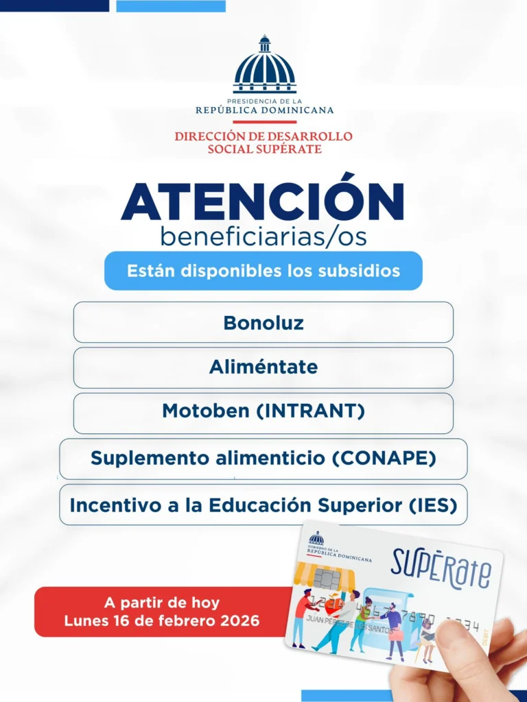 Beneficios Supérate disponibles en febrero y cómo cobrar